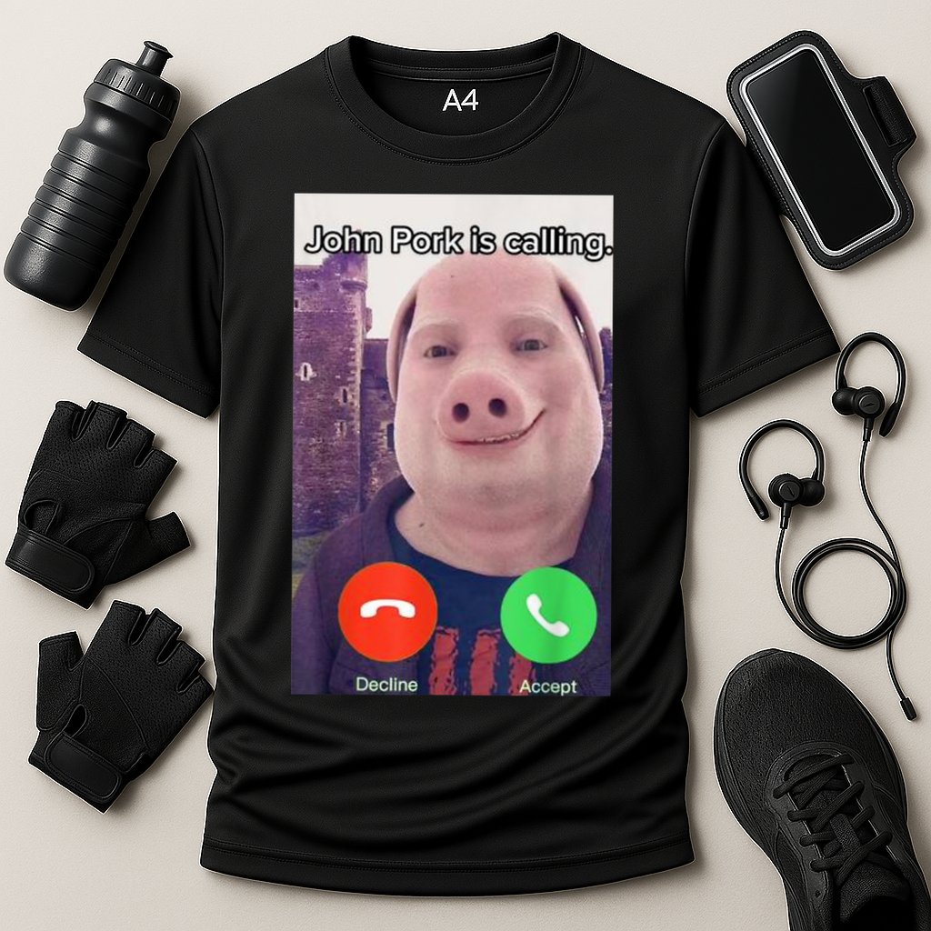 John Pork Is Calling Funny Answer Call Phone Performance Shirt