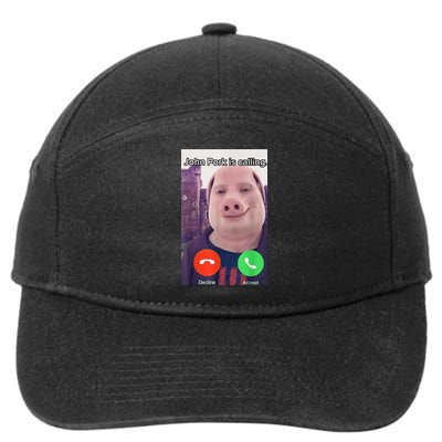 John Pork Is Calling Funny Answer Call Phone 7-Panel Snapback Hat