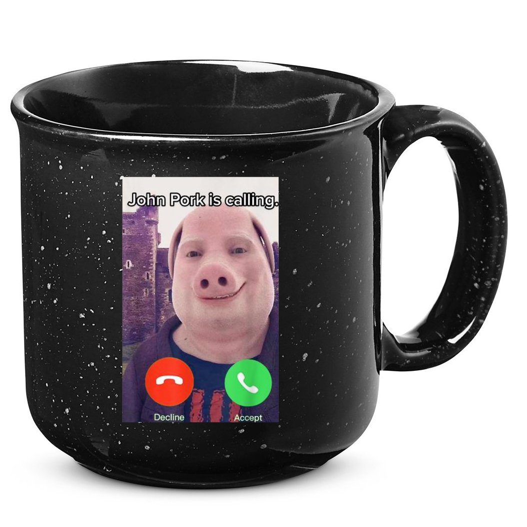 John Pork Is Calling Funny Answer Call Phone 15oz Campfire Ceramic Mug