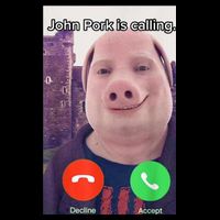 John Pork Is Calling Funny Answer Call Phone Drawstring Bag