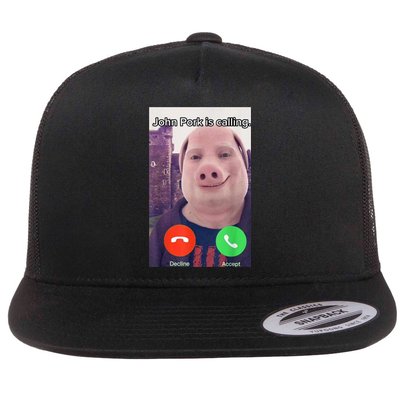 John Pork Is Calling Funny Answer Call Phone Flatbill Hat