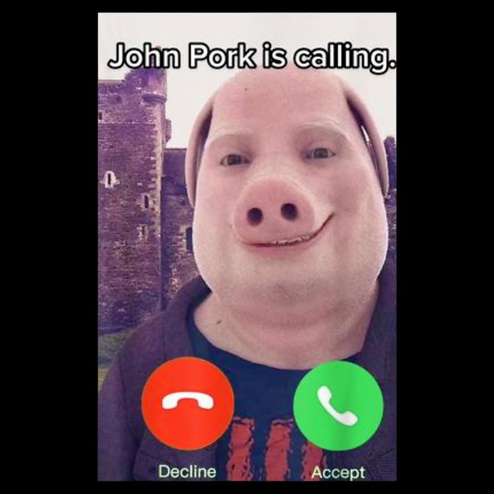 John Pork Is Calling Funny Answer Call Phone Baby Bodysuit