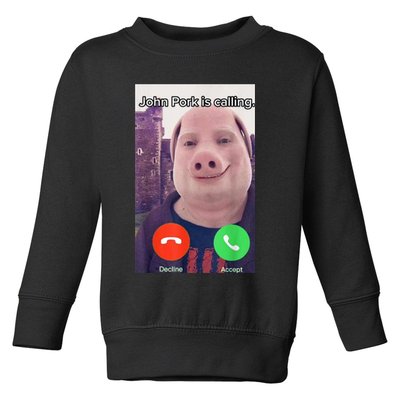 John Pork Is Calling Funny Answer Call Phone Toddler Sweatshirt