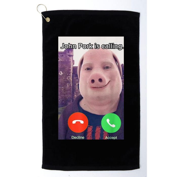John Pork Is Calling Funny Answer Call Phone Golf Towel