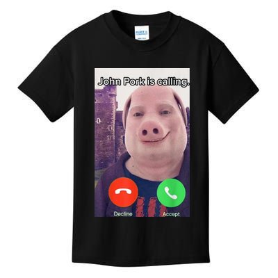 John Pork Is Calling Funny Answer Call Phone Kids T-Shirt