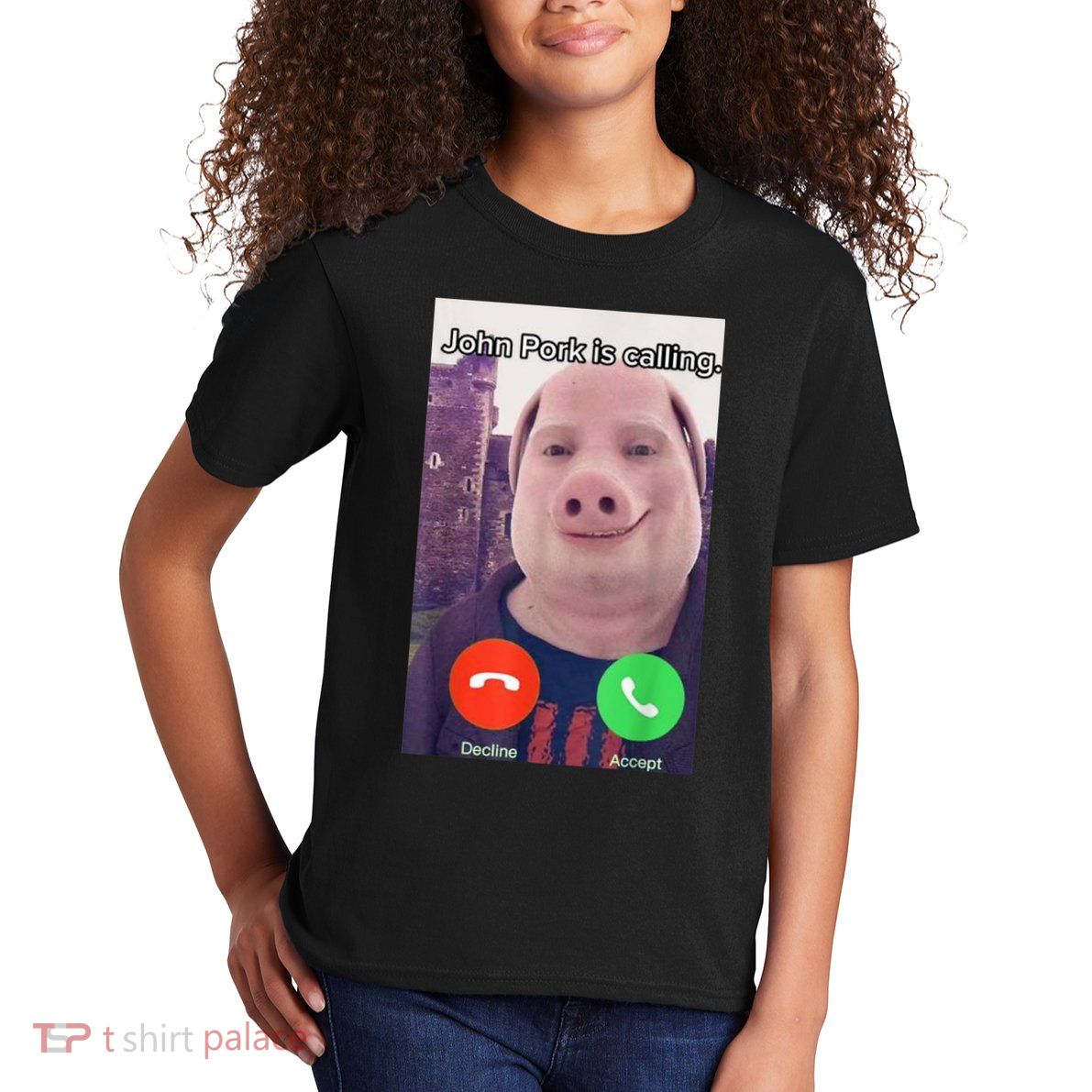 John Pork Is Calling Funny Answer Call Phone Kids T-Shirt