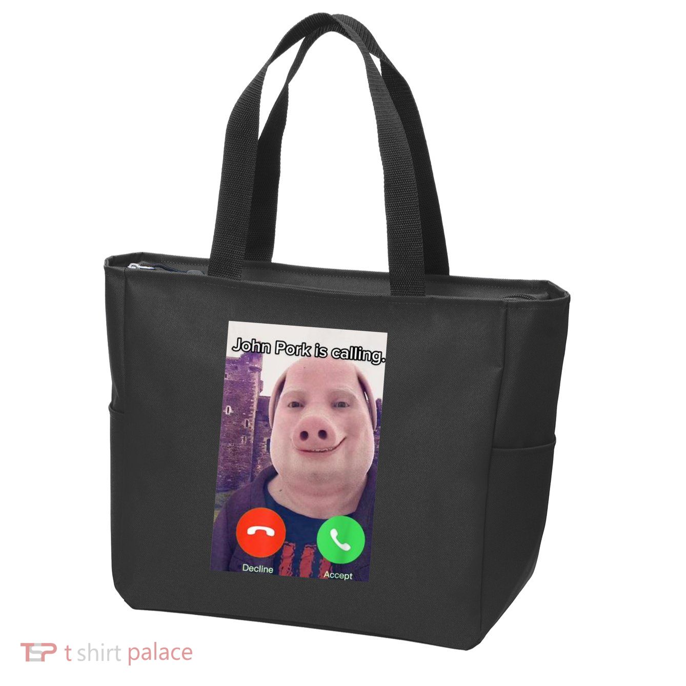 John Pork Is Calling Funny Answer Call Phone Zip Tote Bag
