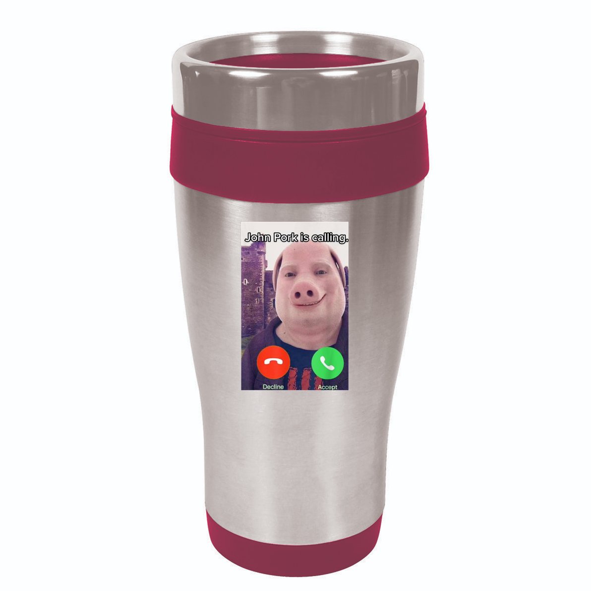 John Pork Is Calling Funny Answer Call Phone 16oz Travel Tumbler