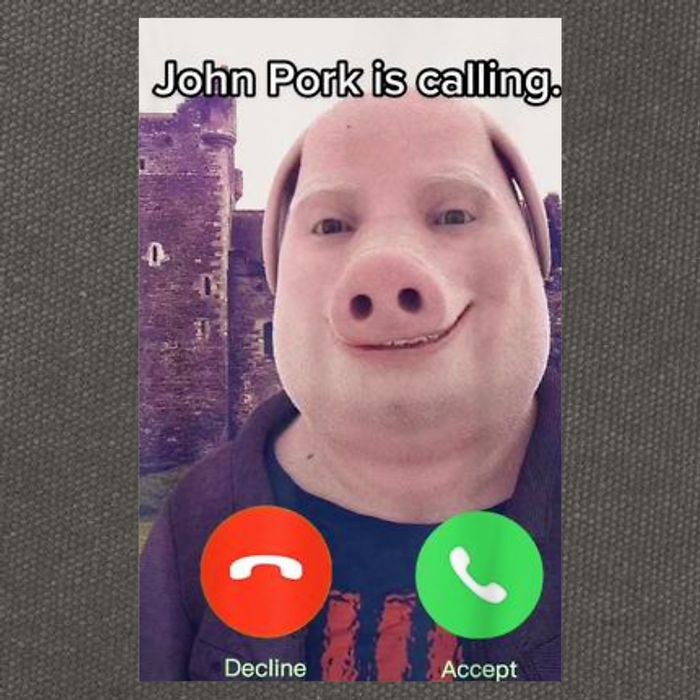 John Pork Is Calling Funny Answer Call Phone Cotton Canvas Backpack