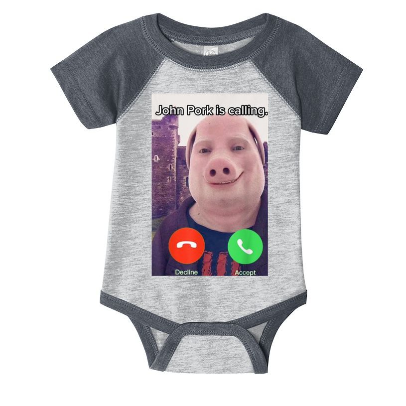 John Pork Is Calling Funny Answer Call Phone Infant Baby Jersey Bodysuit