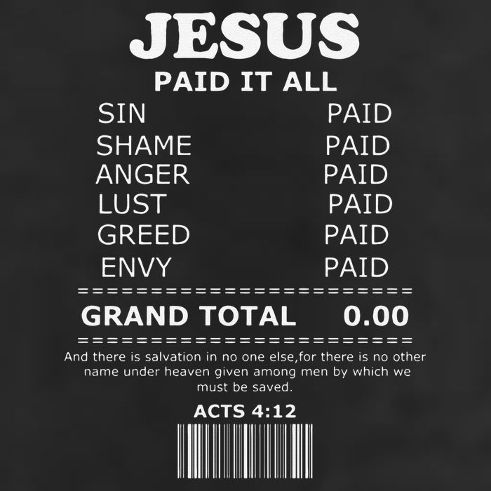 Jesus Paid It All Receipt Cool Comfort Performance Bucket Hat