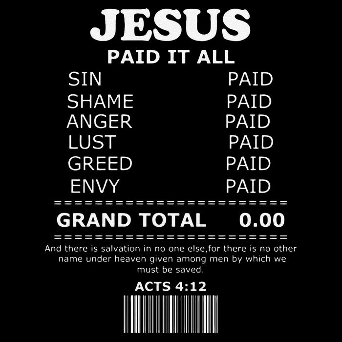 Jesus Paid It All Receipt City Backpack