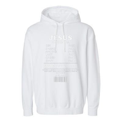 Jesus Paid It All Receipt Garment-Dyed Fleece Hoodie