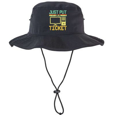 Just Put In A Ticket Fun Computer Help Desk It Tech Support Legacy Cool Fit Booney Bucket Hat