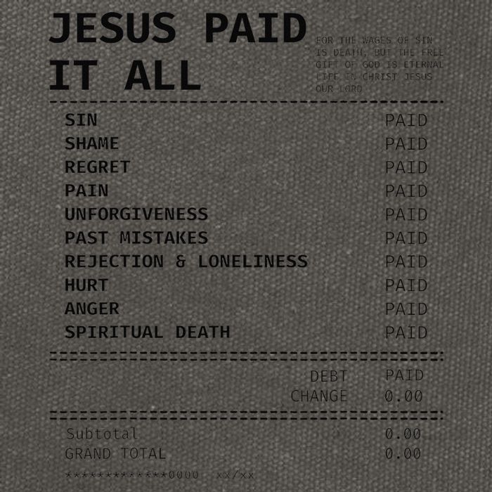 Jesus Paid It All Cotton Canvas Backpack