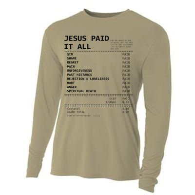 Jesus Paid It All Cooling Performance Long Sleeve Crew