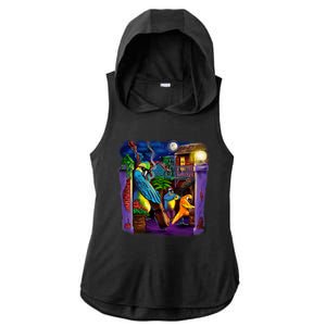 Jazz Parrots Ladies PosiCharge Tri-Blend Wicking Draft Hoodie Tank