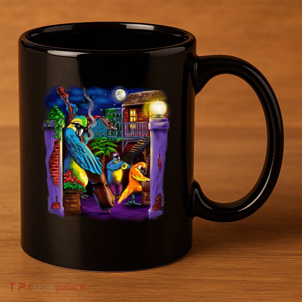 Jazz Parrots 11oz C Handle Ceramic Mug