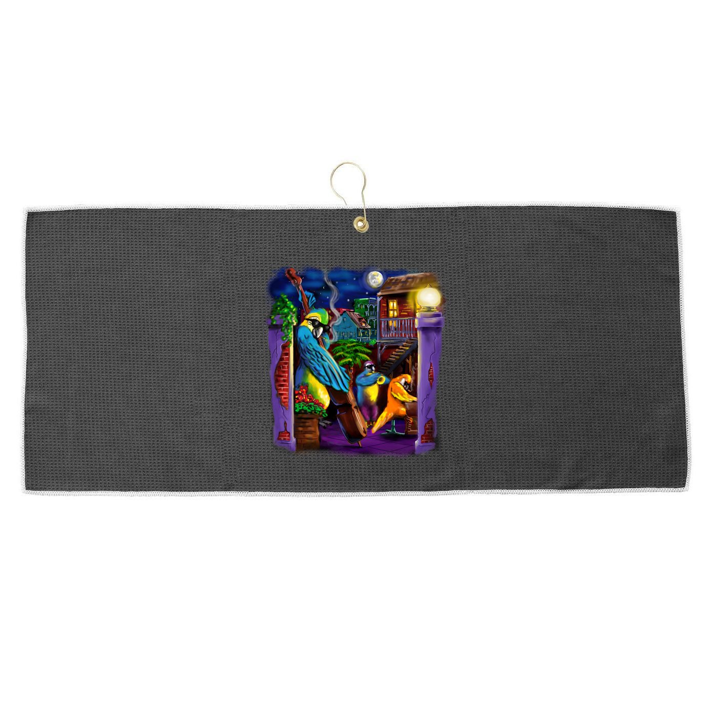 Jazz Parrots Large Microfiber Waffle Golf Towel