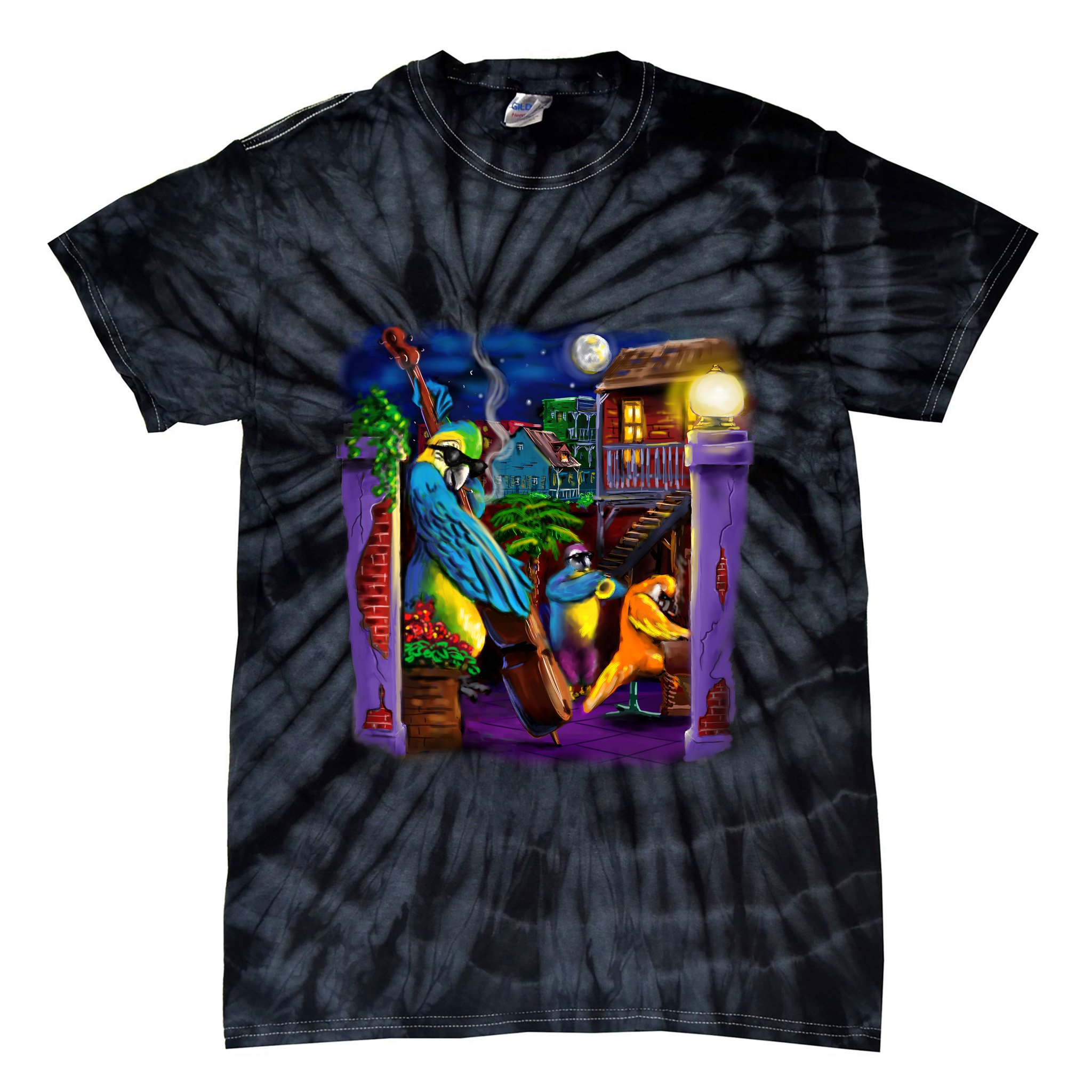 Jazz Parrots Tie-Dye T-Shirt