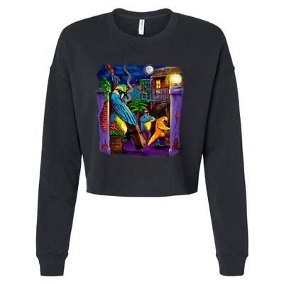 Jazz Parrots Cropped Pullover Crew