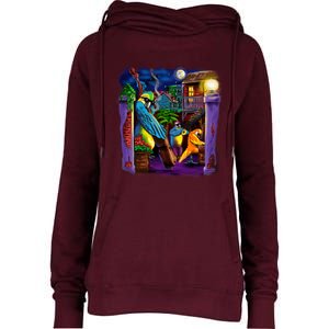 Jazz Parrots Womens Funnel Neck Pullover Hood