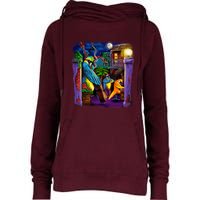 Jazz Parrots Womens Funnel Neck Pullover Hood