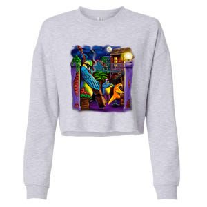 Jazz Parrots Cropped Pullover Crew