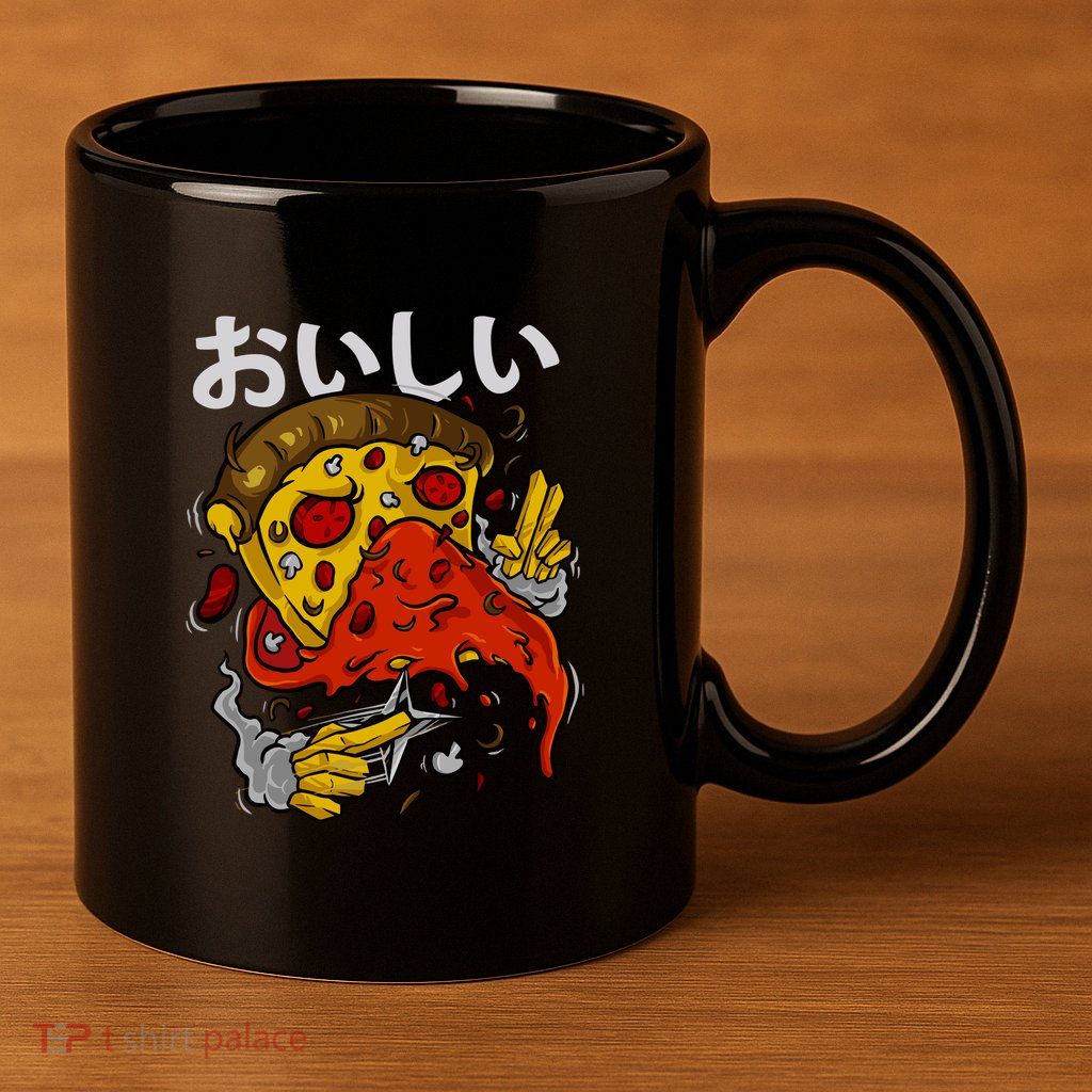 Jutsu Pizza 11oz C Handle Ceramic Mug