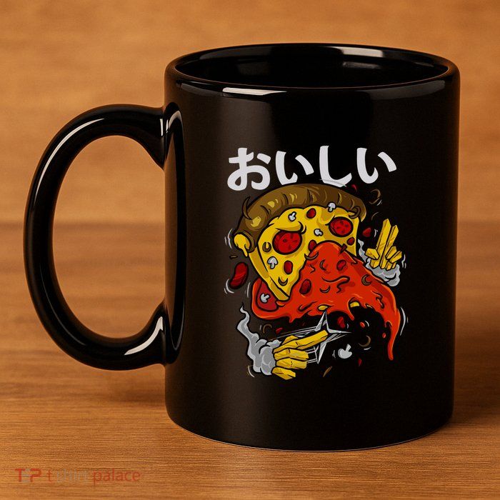 Jutsu Pizza 11oz C Handle Ceramic Mug