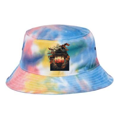 Japanese Pagoda Lantern Japan Art Sakura Blossom Zen Art Tie Dye Newport Bucket Hat