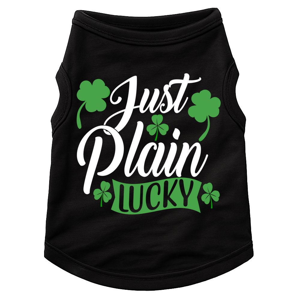 Just Plain Lucky Funny St Patrick's Feeling Lucky Irish Meme Gift Doggie Tank