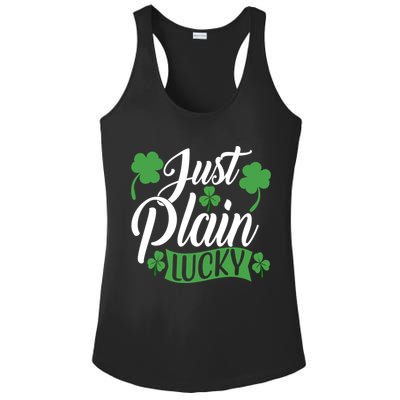 Just Plain Lucky Funny St Patrick's Feeling Lucky Irish Meme Gift Ladies PosiCharge Competitor Racerback Tank