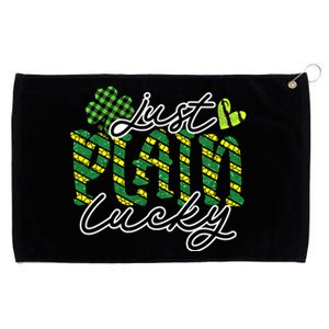 Just Plain Lucky Cool Gift Happy St Patrick Day Graphic Gift Grommeted Golf Towel