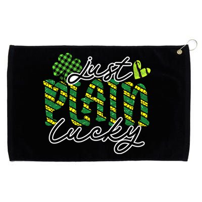 Just Plain Lucky Cool Gift Happy St Patrick Day Graphic Gift Grommeted Golf Towel