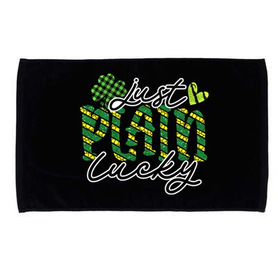 Just Plain Lucky Cool Gift Happy St Patrick Day Graphic Gift Microfiber Hand Towel