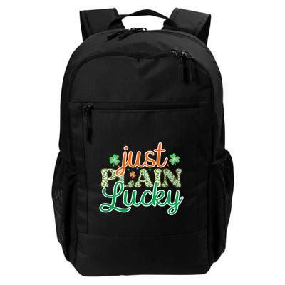 Just Plain Lucky Shamrock Fun Vibes Gift Daily Commute Backpack