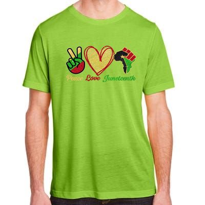 Juneteenth Peace Love Black Black History Month Freedom Day Funny Gift Adult ChromaSoft Performance T-Shirt