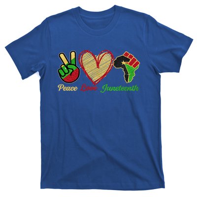 Juneteenth Peace Love Black Black History Month Freedom Day Funny Gift T-Shirt