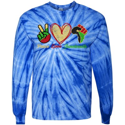 Juneteenth Peace Love Black Black History Month Freedom Day Funny Gift Tie-Dye Long Sleeve Shirt