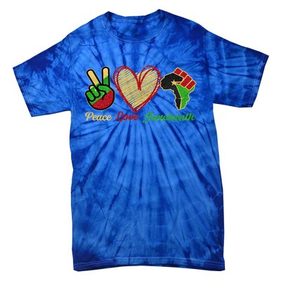 Juneteenth Peace Love Black Black History Month Freedom Day Funny Gift Tie-Dye T-Shirt