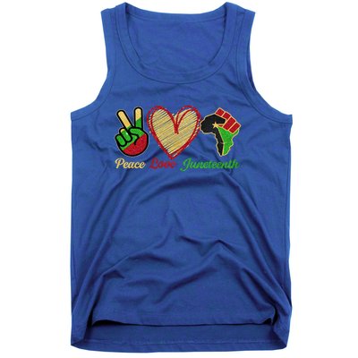 Juneteenth Peace Love Black Black History Month Freedom Day Funny Gift Tank Top