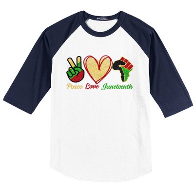 Juneteenth Peace Love Black Black History Month Freedom Day Funny Gift Baseball Sleeve Shirt