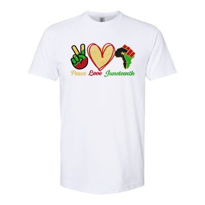 Juneteenth Peace Love Black Black History Month Freedom Day Funny Gift Softstyle CVC T-Shirt