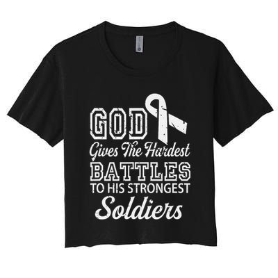 Jesus Prayer Lung Cancer Warrior Gift Lung Cancer Awareness Crop Top