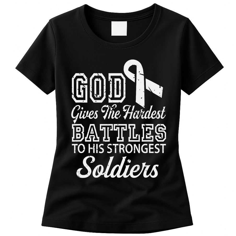 Jesus Prayer Lung Cancer Warrior Gift Lung Cancer Awareness Womens T-Shirt