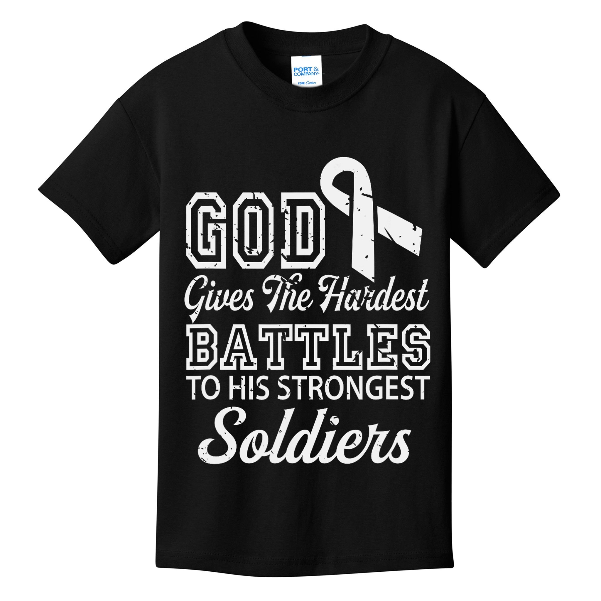 Jesus Prayer Lung Cancer Warrior Gift Lung Cancer Awareness Kids T-Shirt