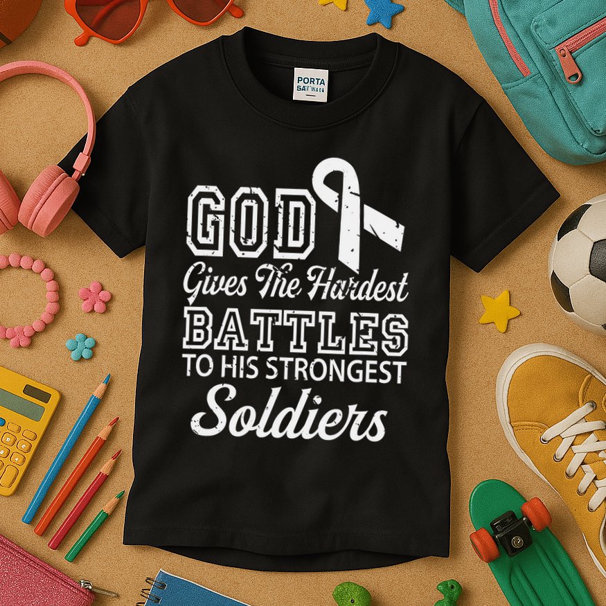 Jesus Prayer Lung Cancer Warrior Gift Lung Cancer Awareness Kids T-Shirt