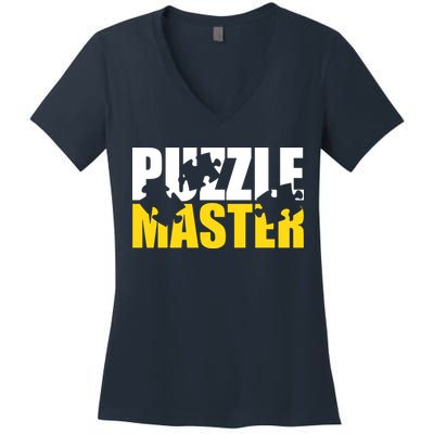 Jigsaw Puzzle Master Women's V-Neck T-Shirt