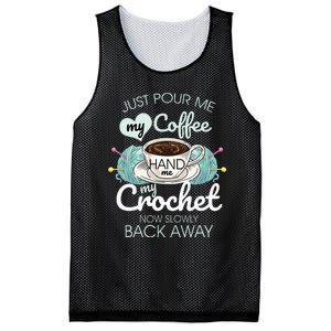 Just Pour Me My Coffee Hand Me My Crochet Mesh Reversible Basketball Jersey Tank